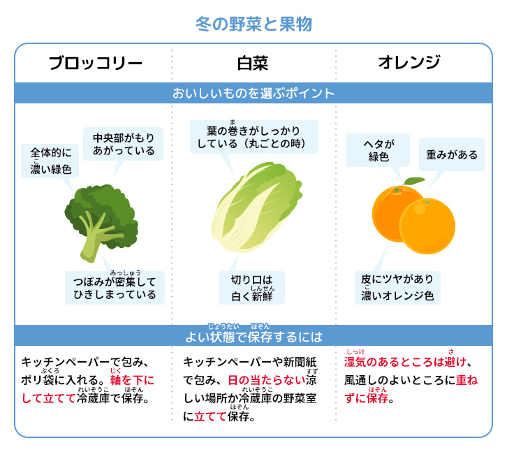 冬の野菜と果物