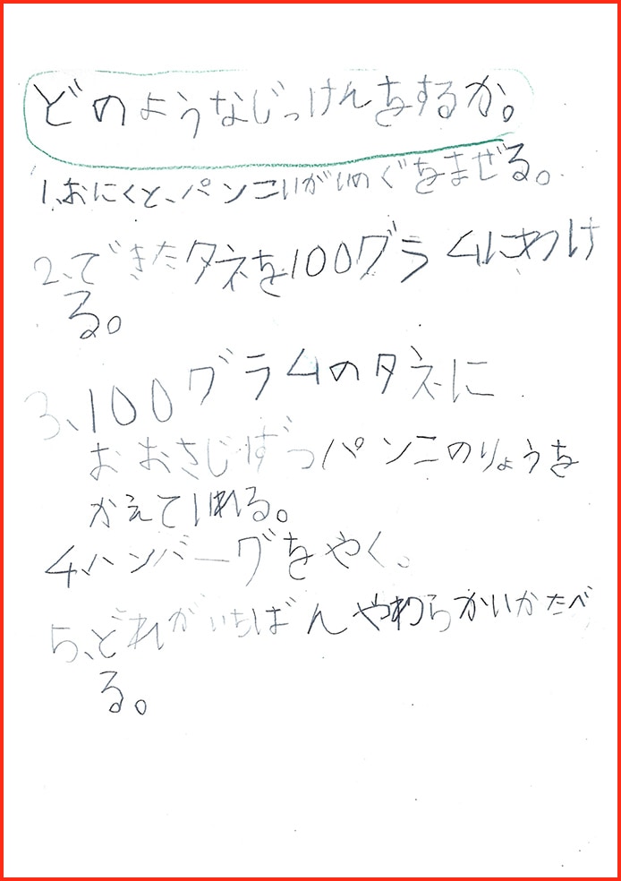 ハンバーグのけんきゅう3