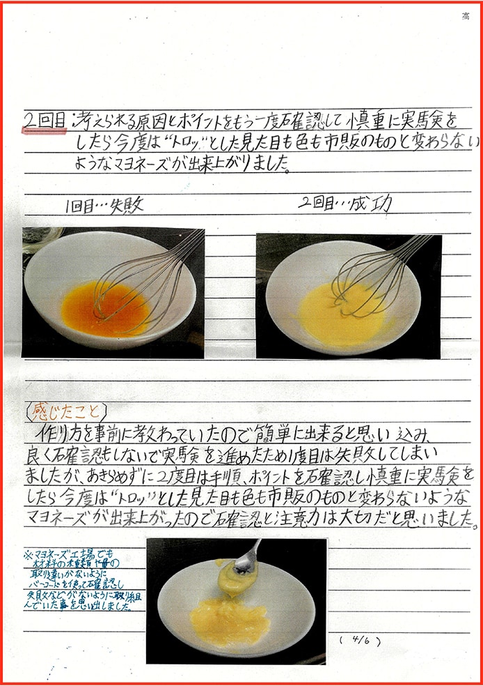 マヨネーズの化学〜油と水分(お酢)はどのようにすれば混り合う？〜5